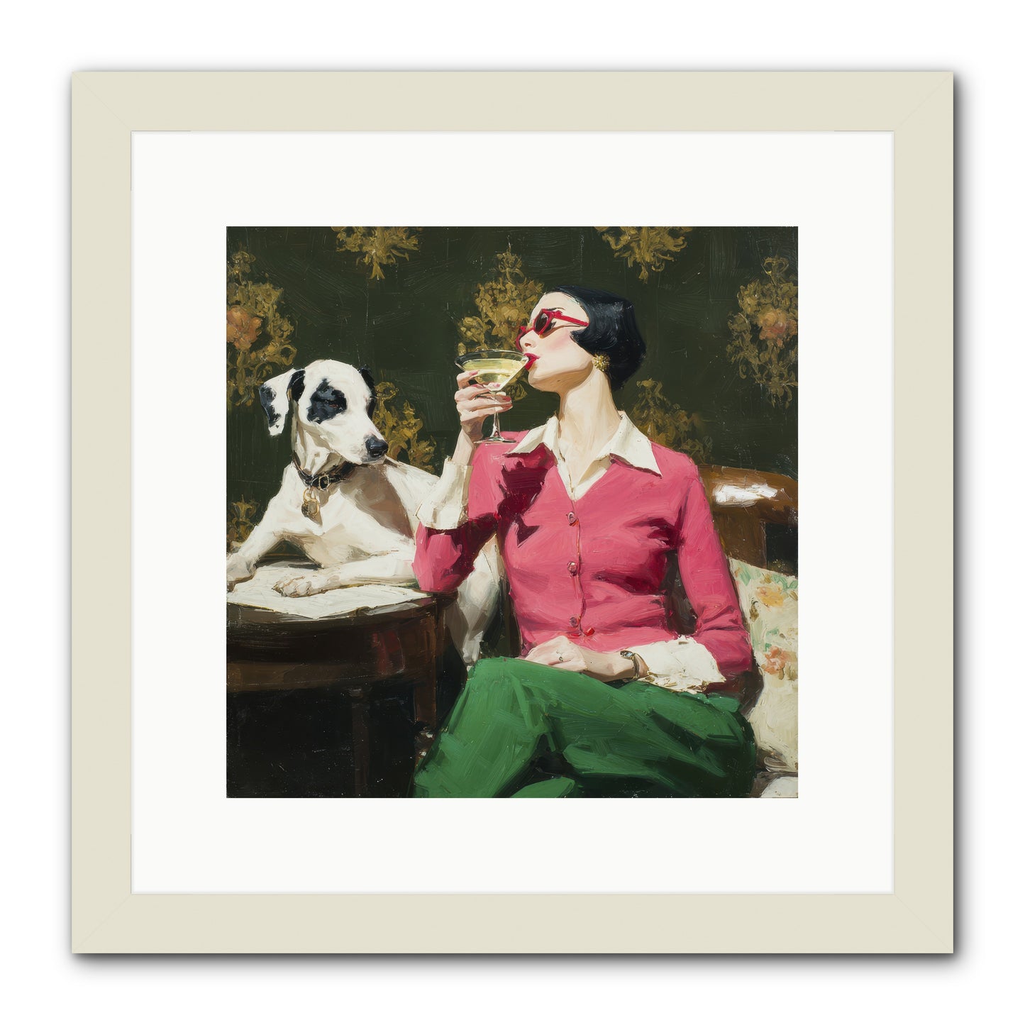 When Magnolias Bloomed -- Framed Print - White 12x12