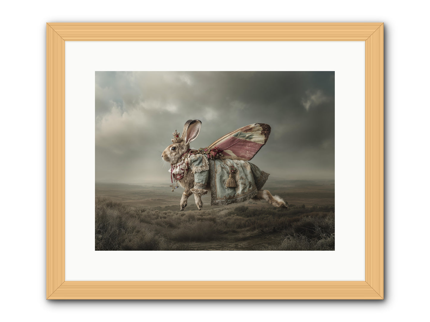When Petals Fall Upward No.2. -- Framed Print - Natural 16x12