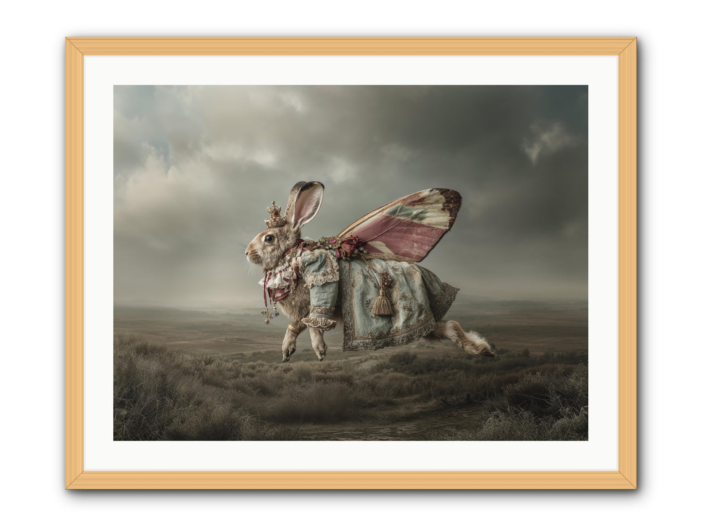 When Petals Fall Upward No.2. -- Framed Print - Natural 32x24
