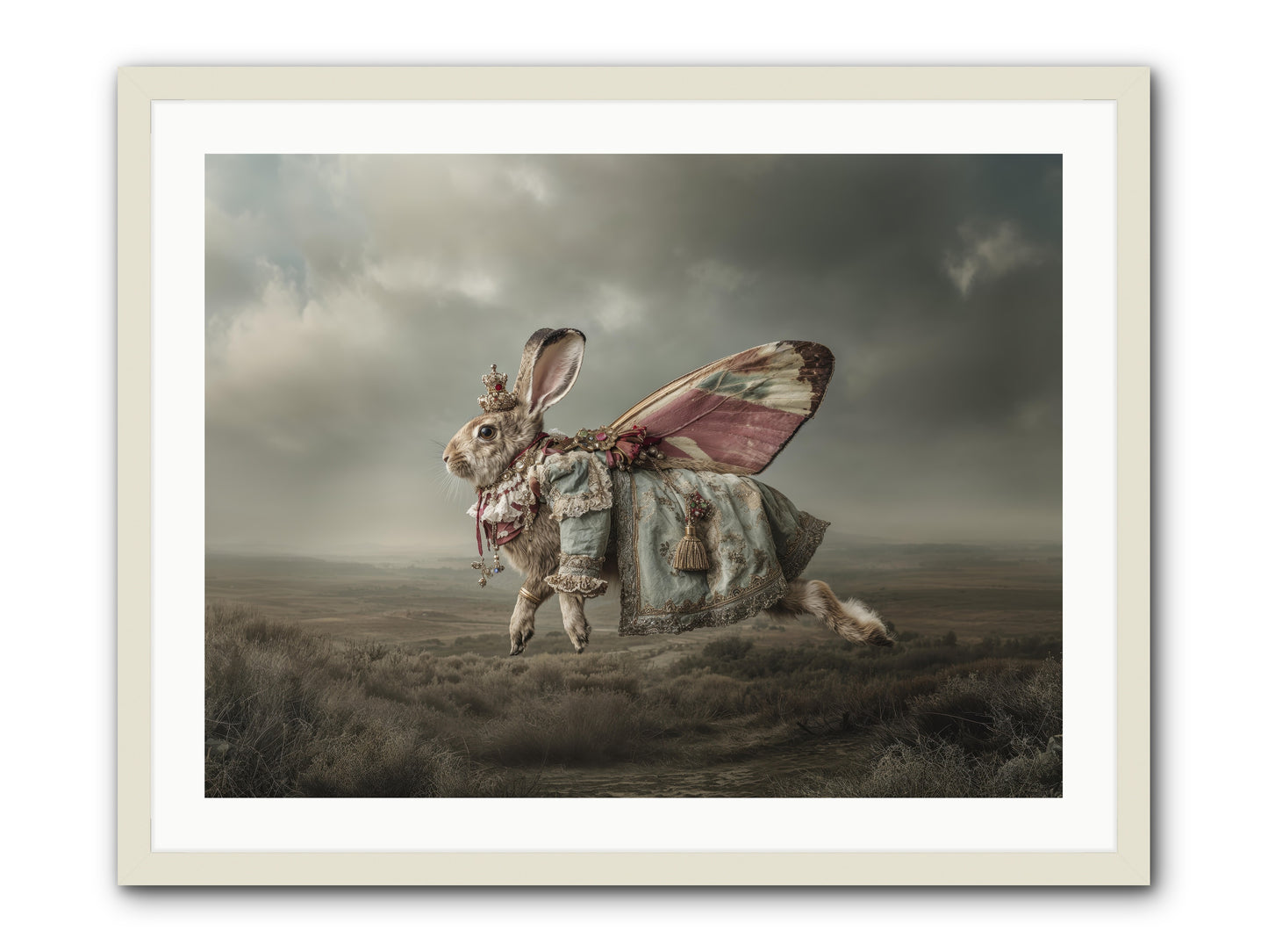 When Petals Fall Upward No.2. -- Framed Print - White 32x24