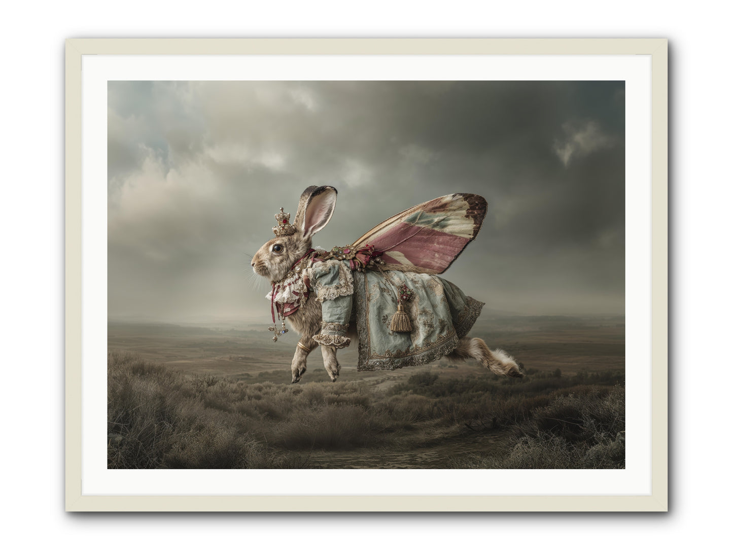 When Petals Fall Upward No.2. -- Framed Print - White 40x30