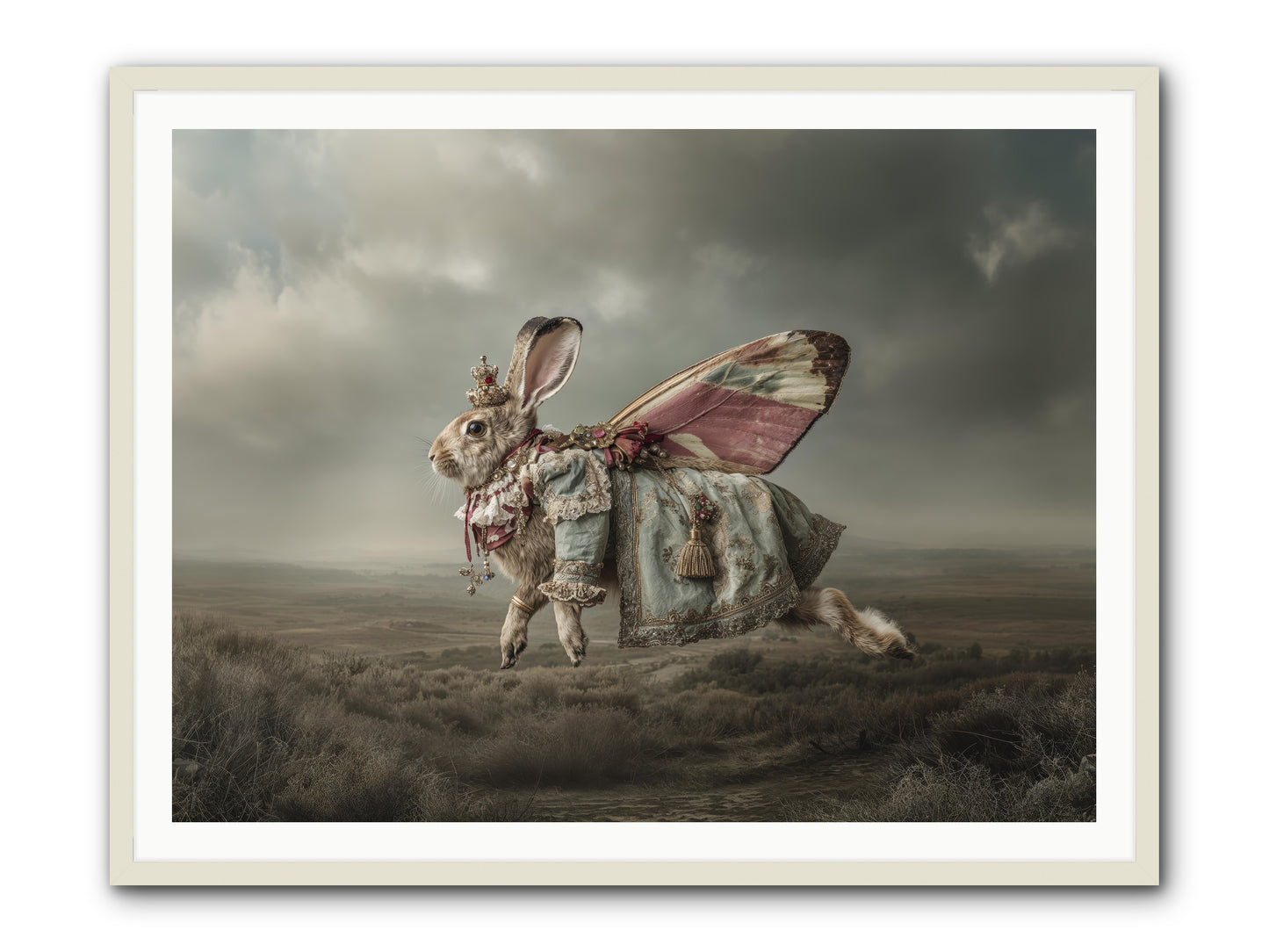 When Petals Fall Upward No.2. -- Framed Print - White 48x36