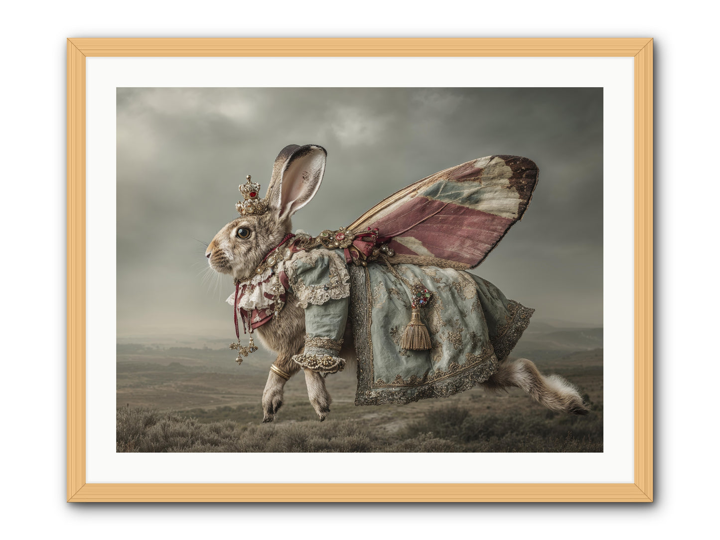 When Petals Fall Upward no.1 -- Framed Print - Natural 32x24