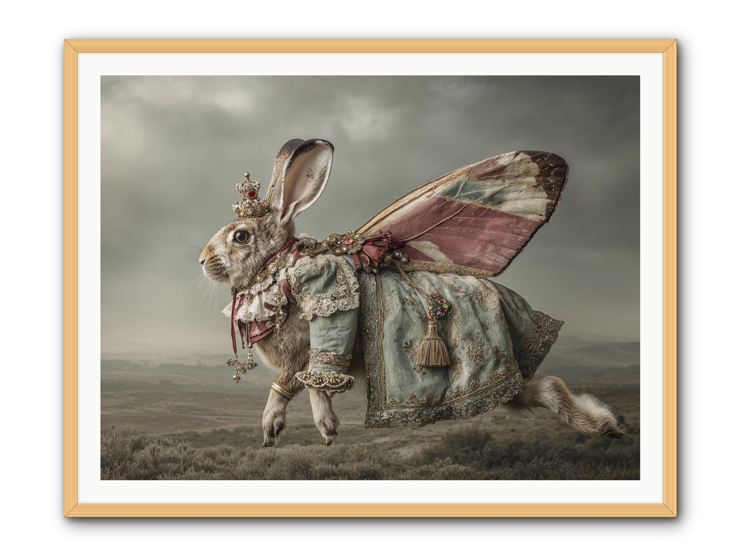When Petals Fall Upward no.1 -- Framed Print - Natural 48x36