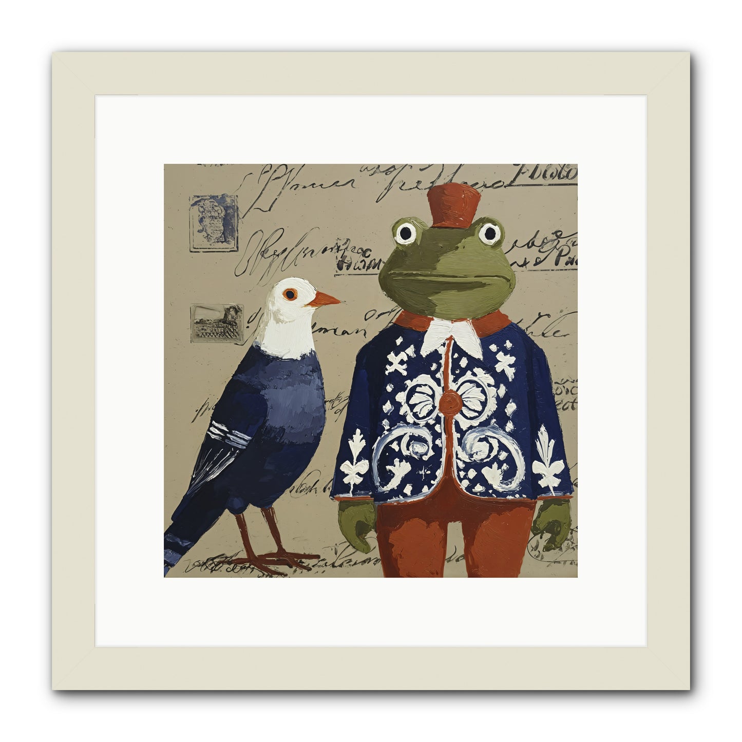 When Serendipity Enters -- Framed Print - White 12x12