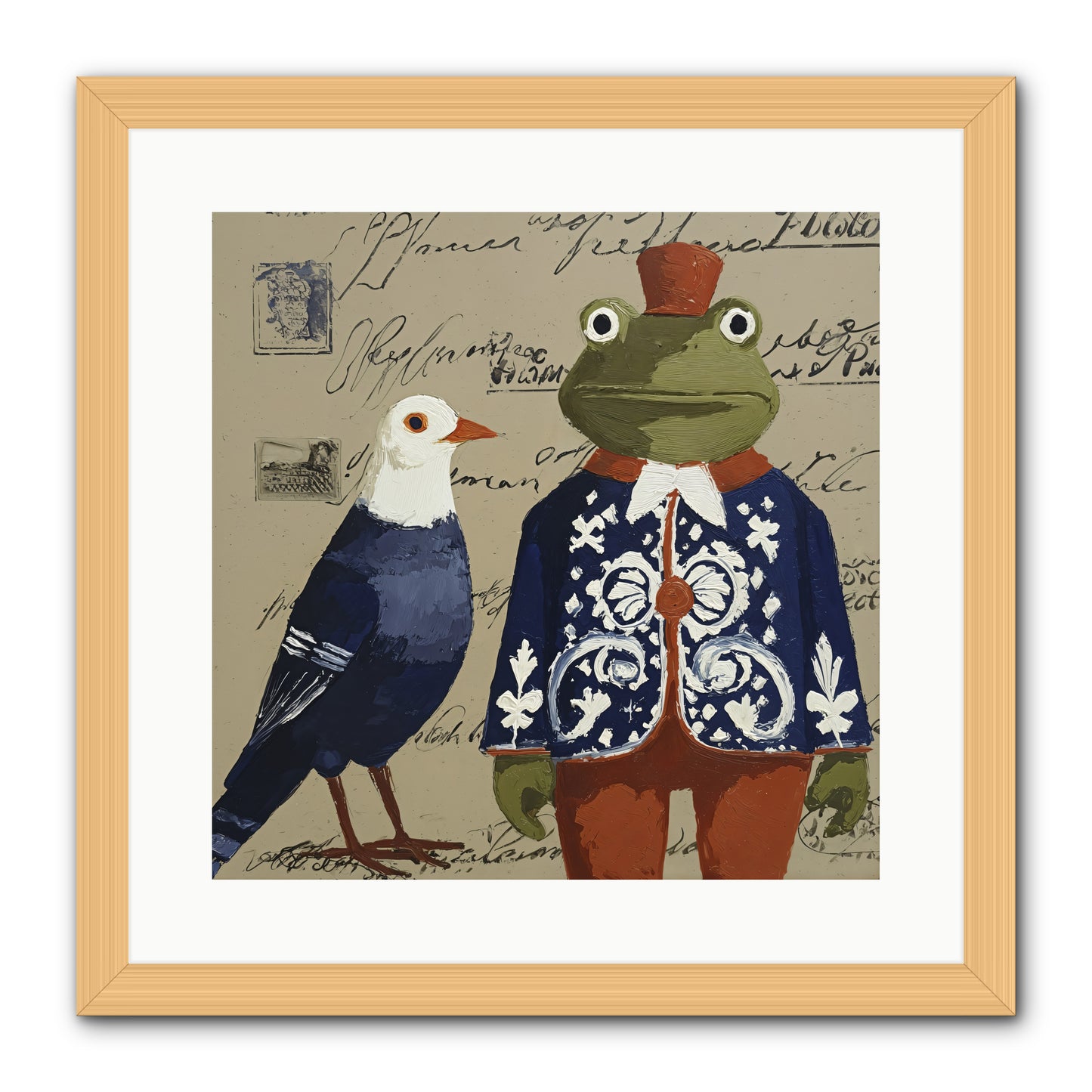 When Serendipity Enters -- Framed Print - Natural 16x16