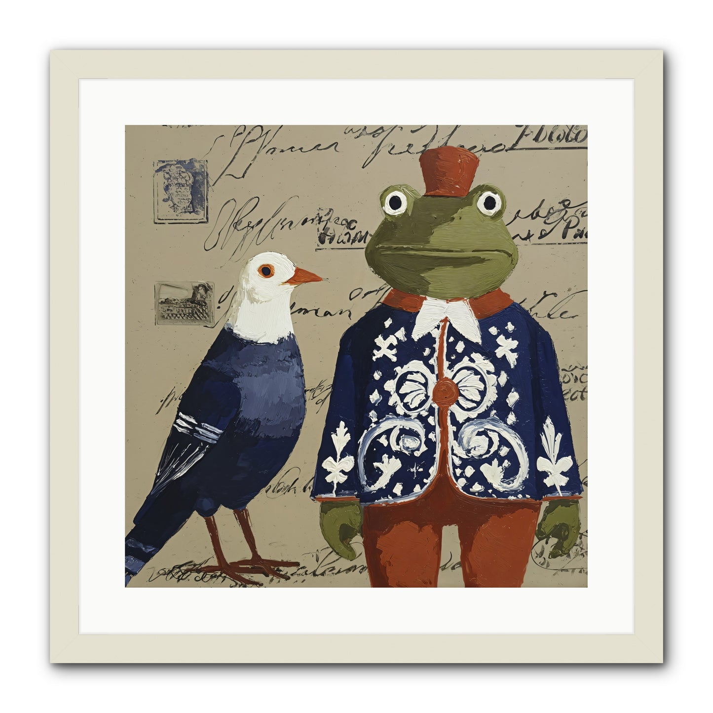 When Serendipity Enters -- Framed Print - White 20x20