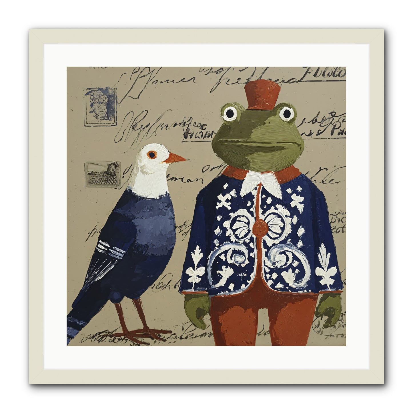 When Serendipity Enters -- Framed Print - White 24x24