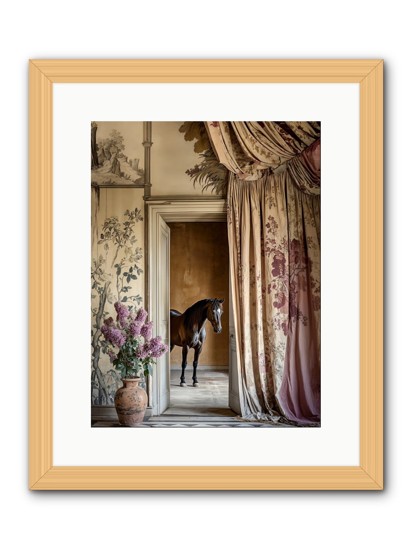 When Shadows Wore Horseshoes -- Framed Print - Natural 12x16