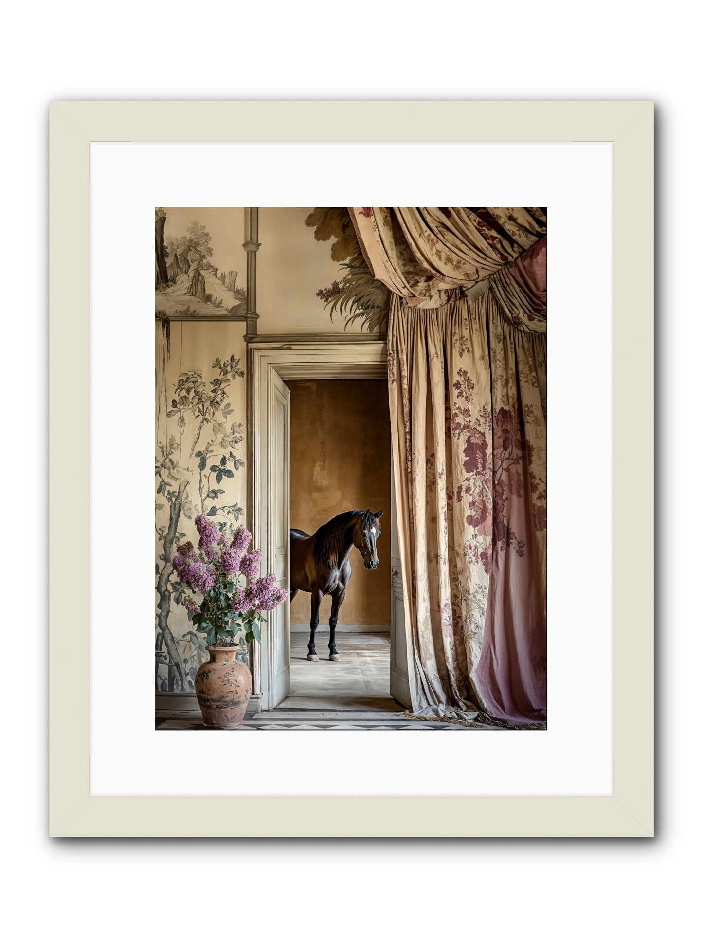 When Shadows Wore Horseshoes -- Framed Print - White 12x16