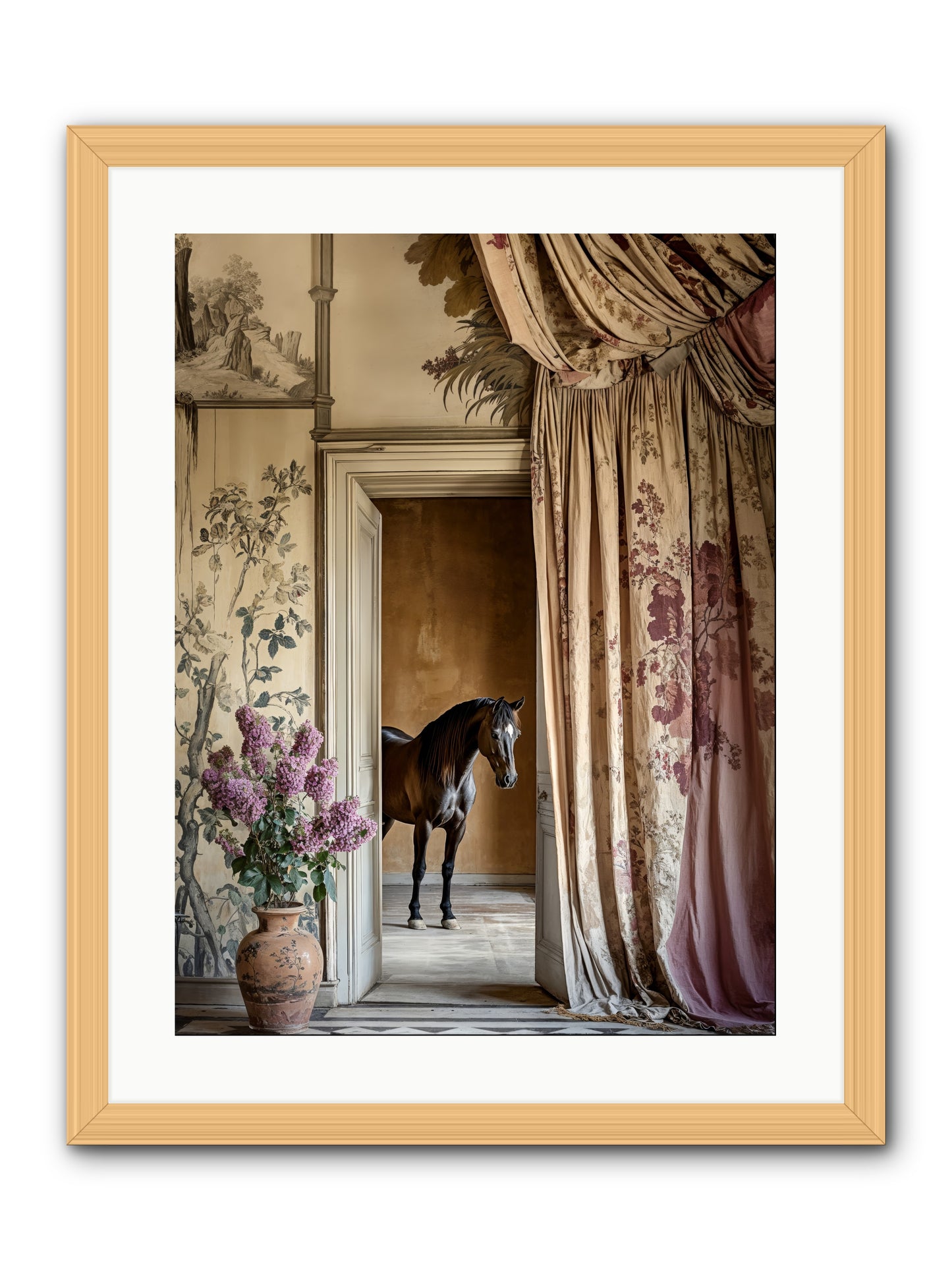 When Shadows Wore Horseshoes -- Framed Print - Natural 18x24
