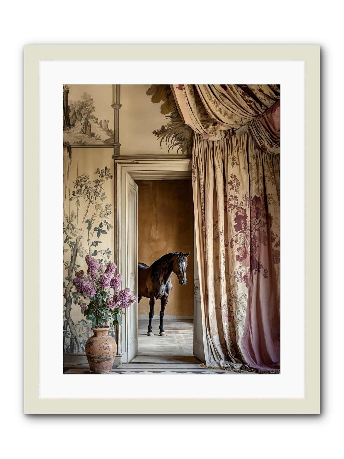 When Shadows Wore Horseshoes -- Framed Print - White 18x24