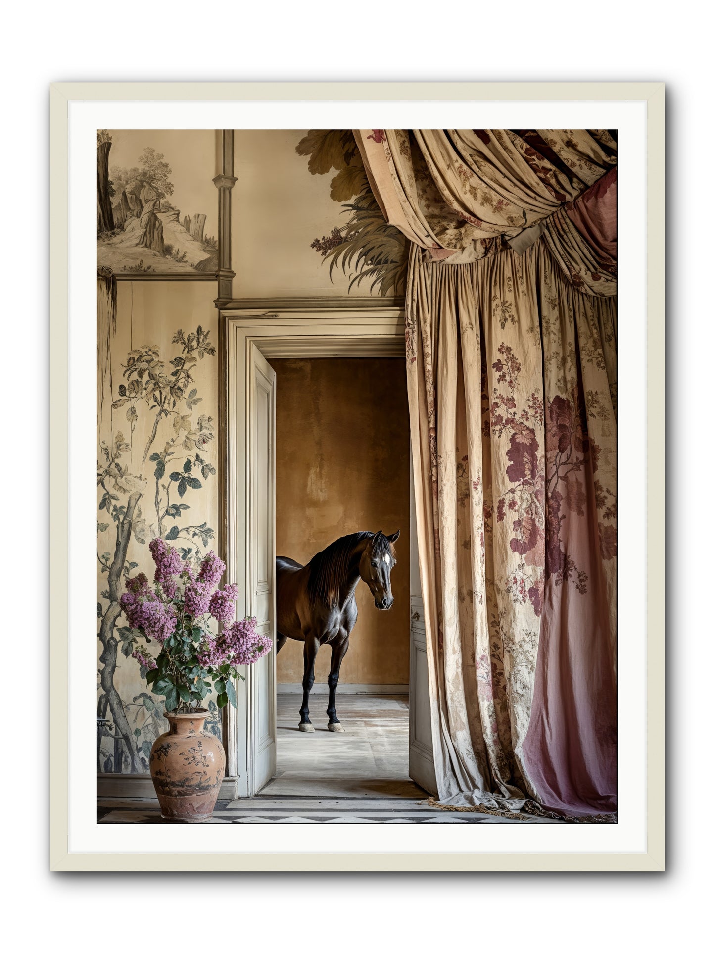 When Shadows Wore Horseshoes -- Framed Print - White 36x48