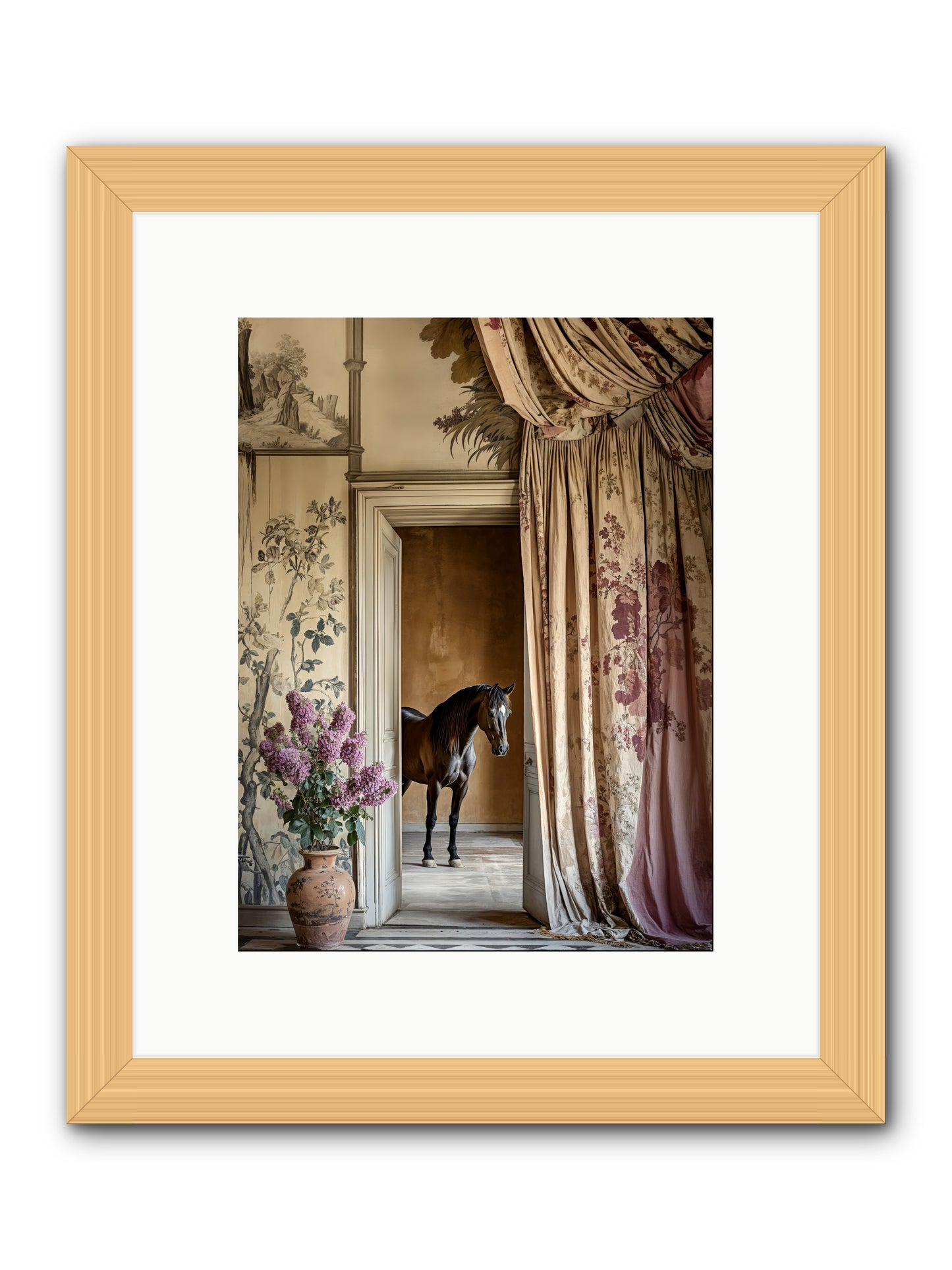 When Shadows Wore Horseshoes -- Framed Print - Natural 9x12