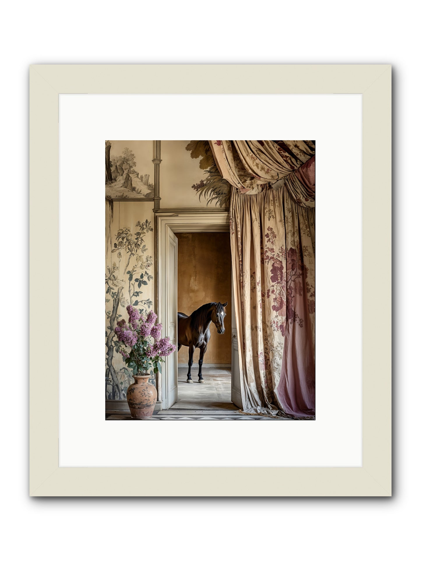 When Shadows Wore Horseshoes -- Framed Print - White 9x12