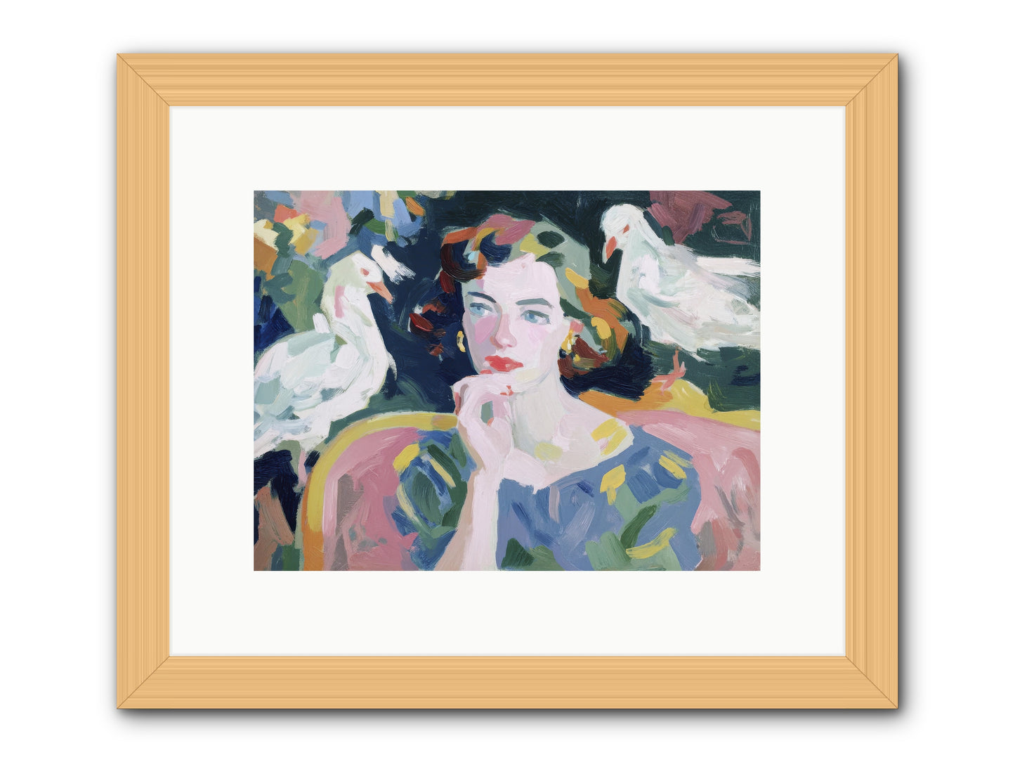 When Silence Had Wings -- Framed Print - Natural 12x9
