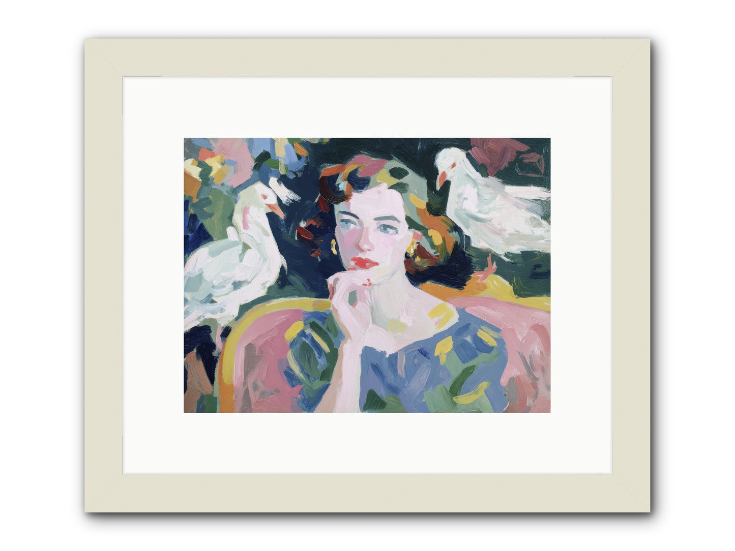 When Silence Had Wings -- Framed Print - White 12x9