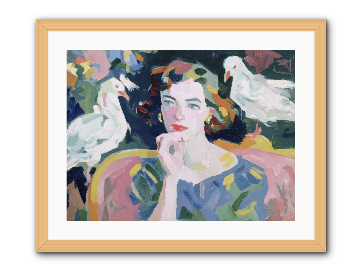 When Silence Had Wings -- Framed Print - Natural 24x18