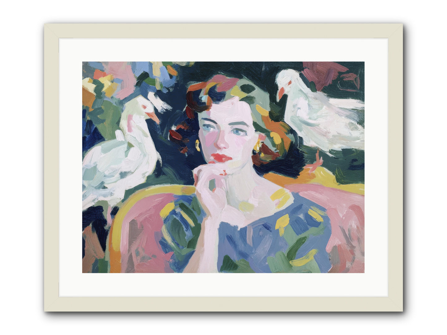 When Silence Had Wings -- Framed Print - White 24x18