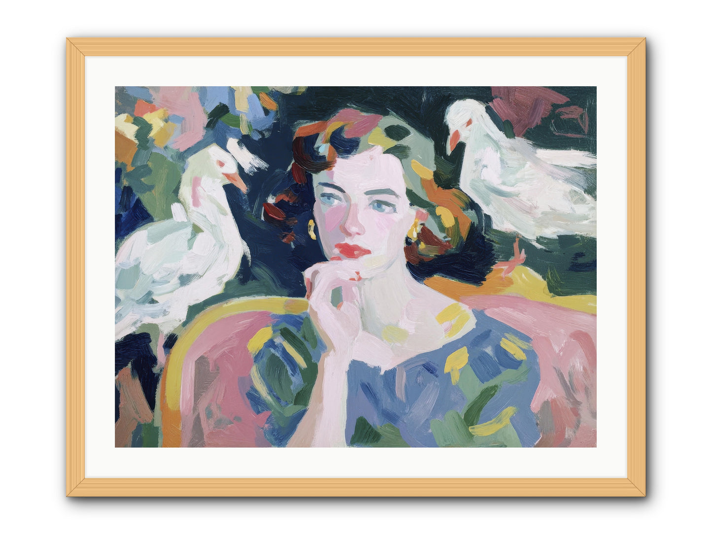 When Silence Had Wings -- Framed Print - Natural 32x24