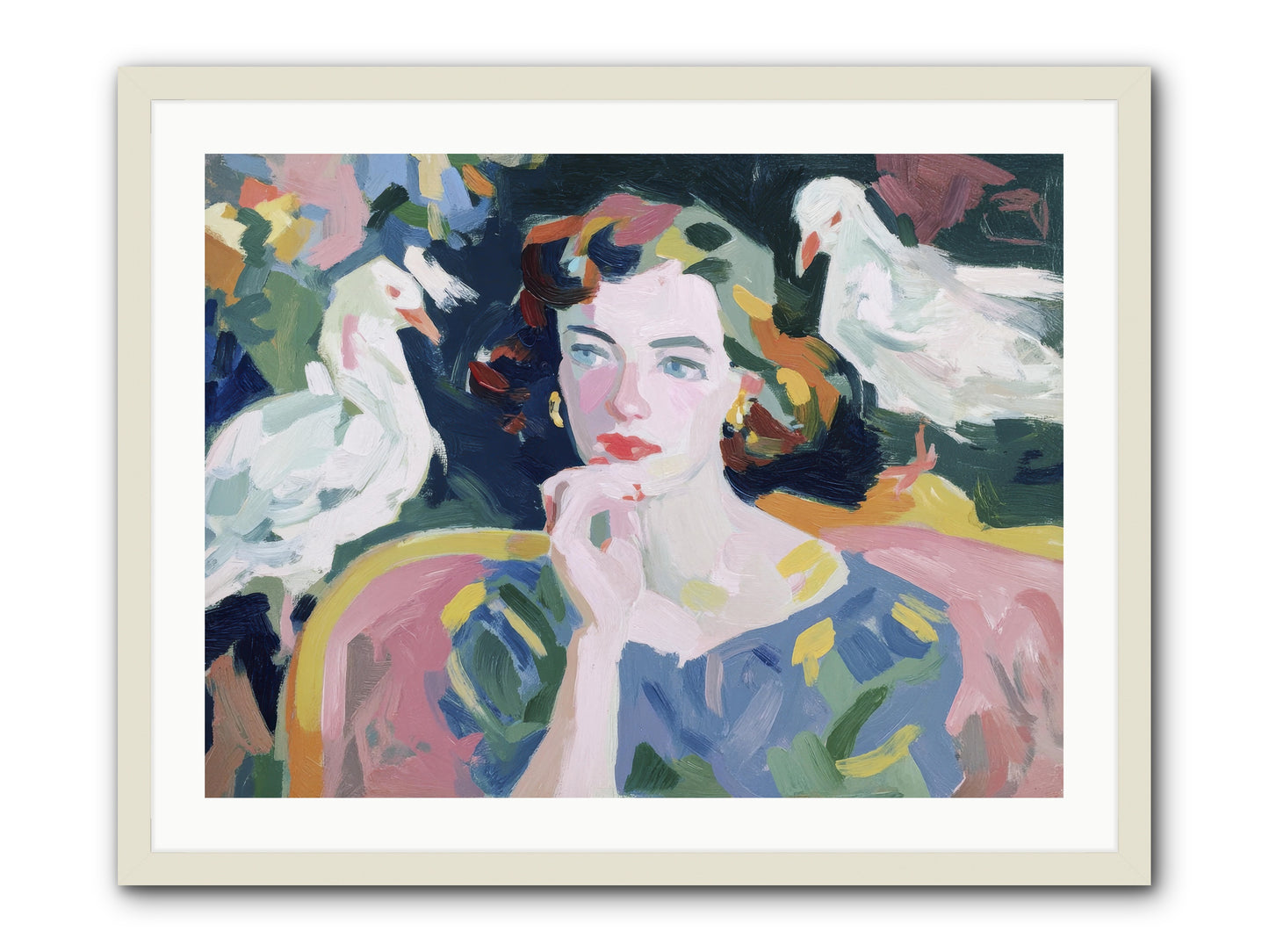 When Silence Had Wings -- Framed Print - White 32x24