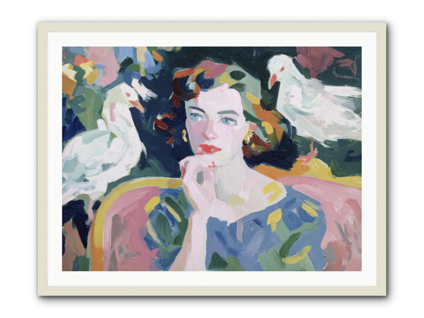 When Silence Had Wings -- Framed Print - White 40x30