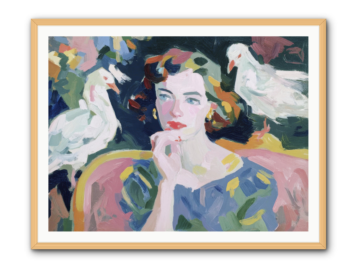 When Silence Had Wings -- Framed Print - Natural 48x36