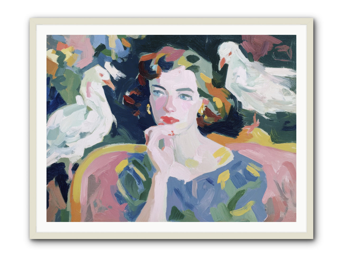 When Silence Had Wings -- Framed Print - White 48x36