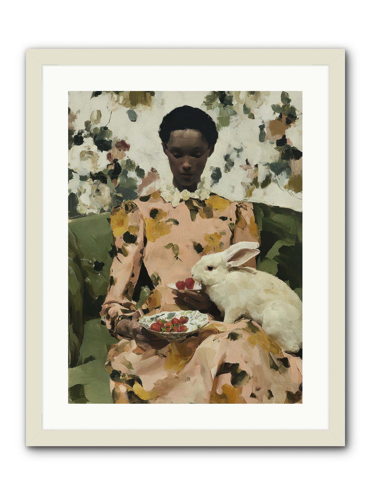 When Spring Wore Velvet -- Framed Print - White 18x24