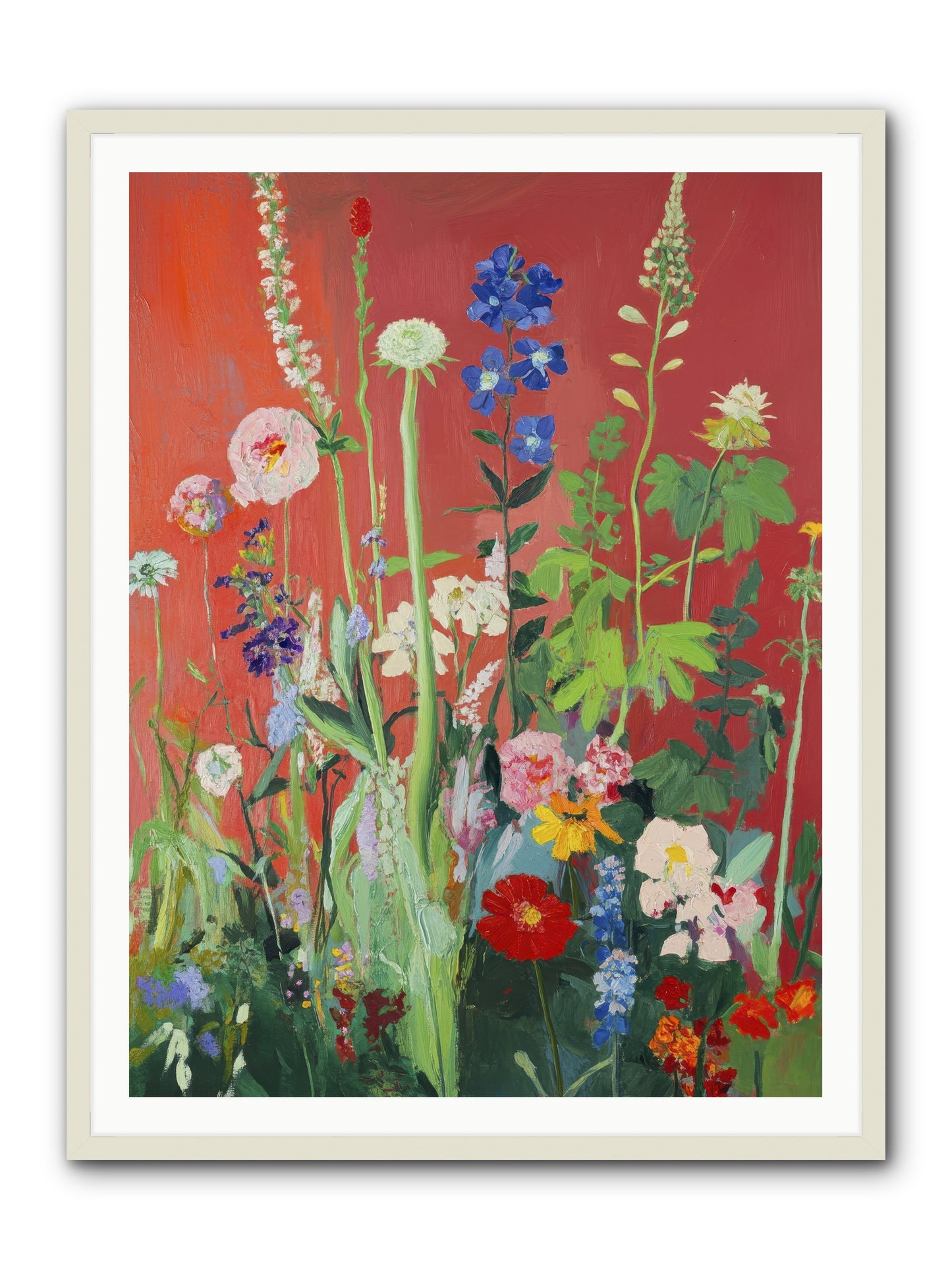 When Stems Held Stories No.1 -- Framed Print - White 36x48