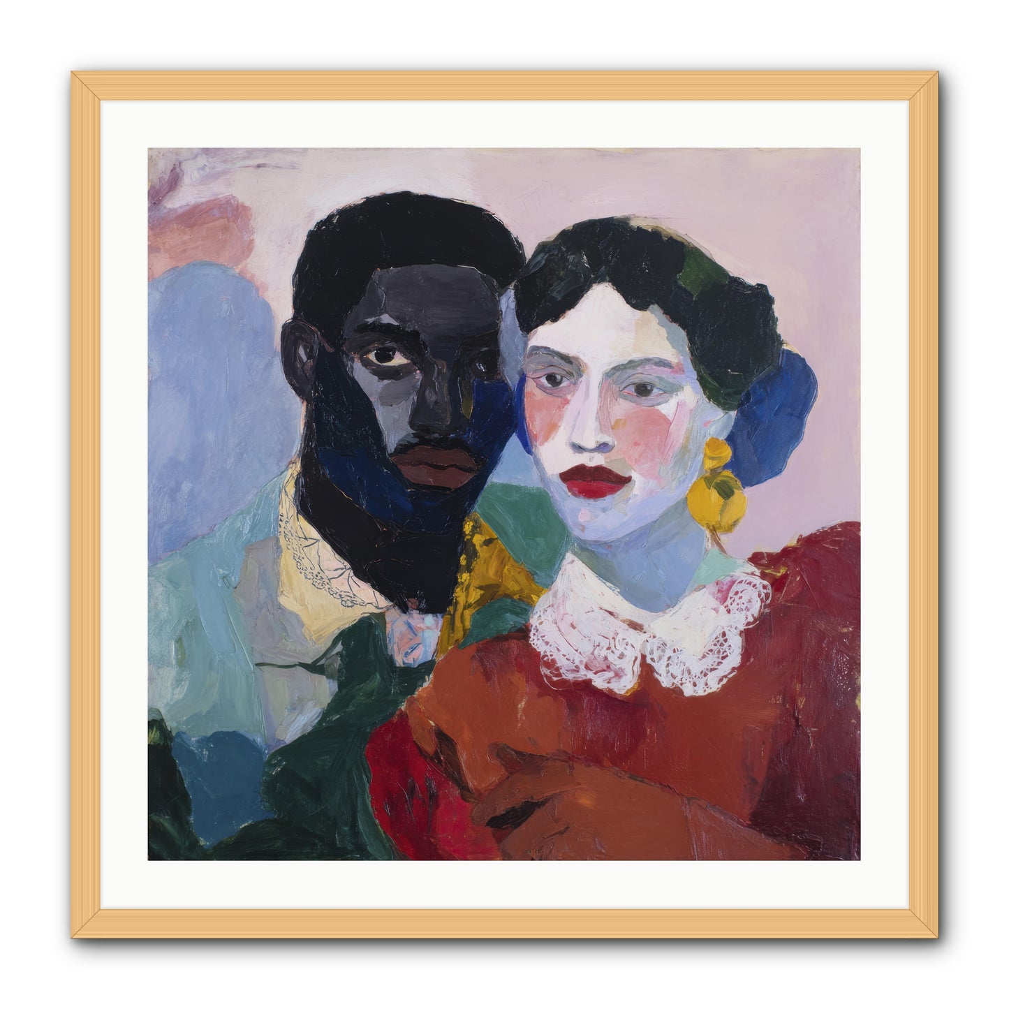 When Vermillion Was Truth -- Framed Print - Natural 30x30
