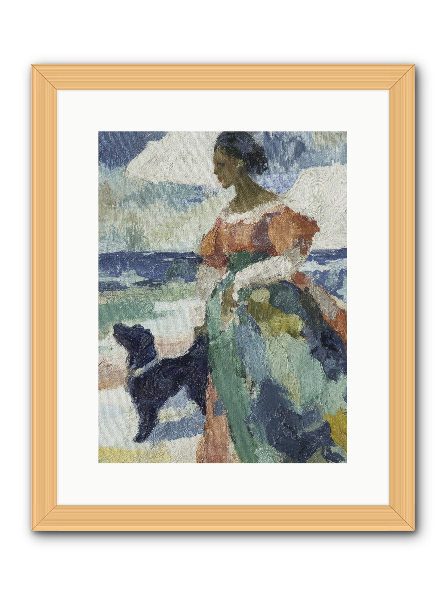 When sky meets water's edge -- Framed Print - Natural 12x16