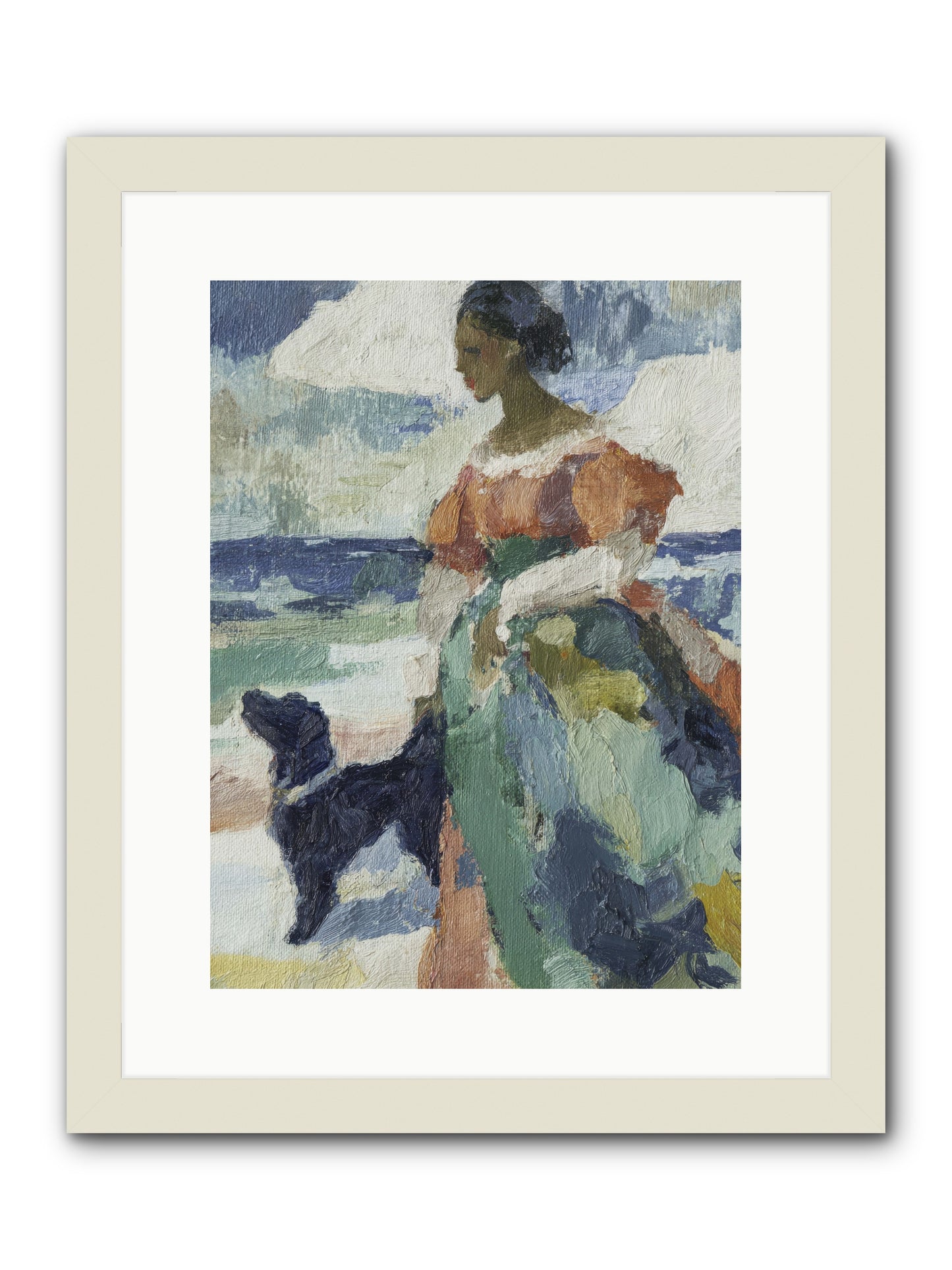 When sky meets water's edge -- Framed Print - White 12x16
