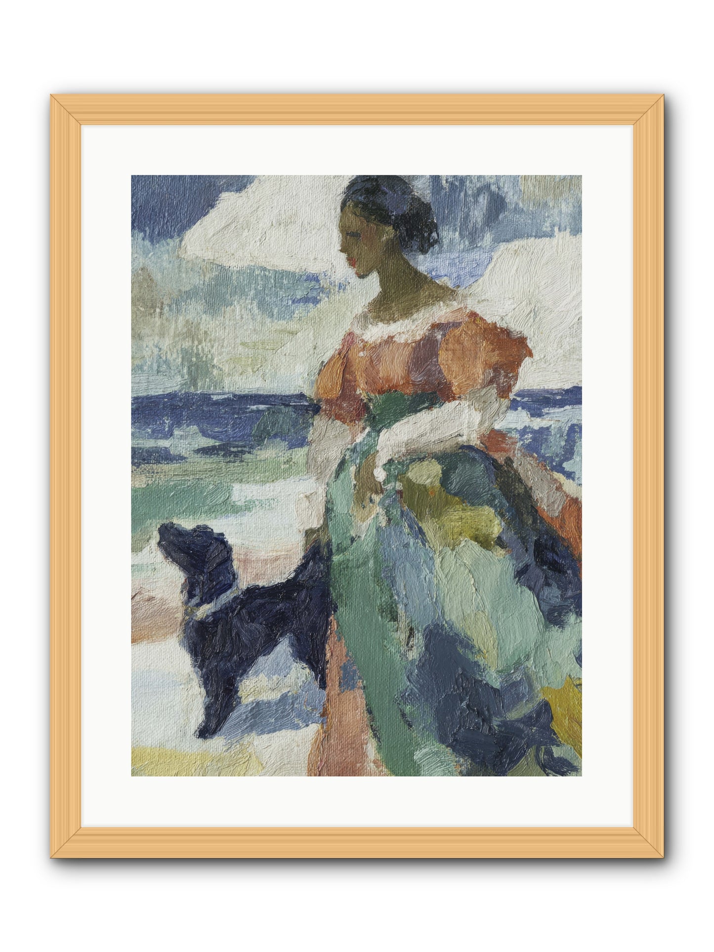 When sky meets water's edge -- Framed Print - Natural 18x24