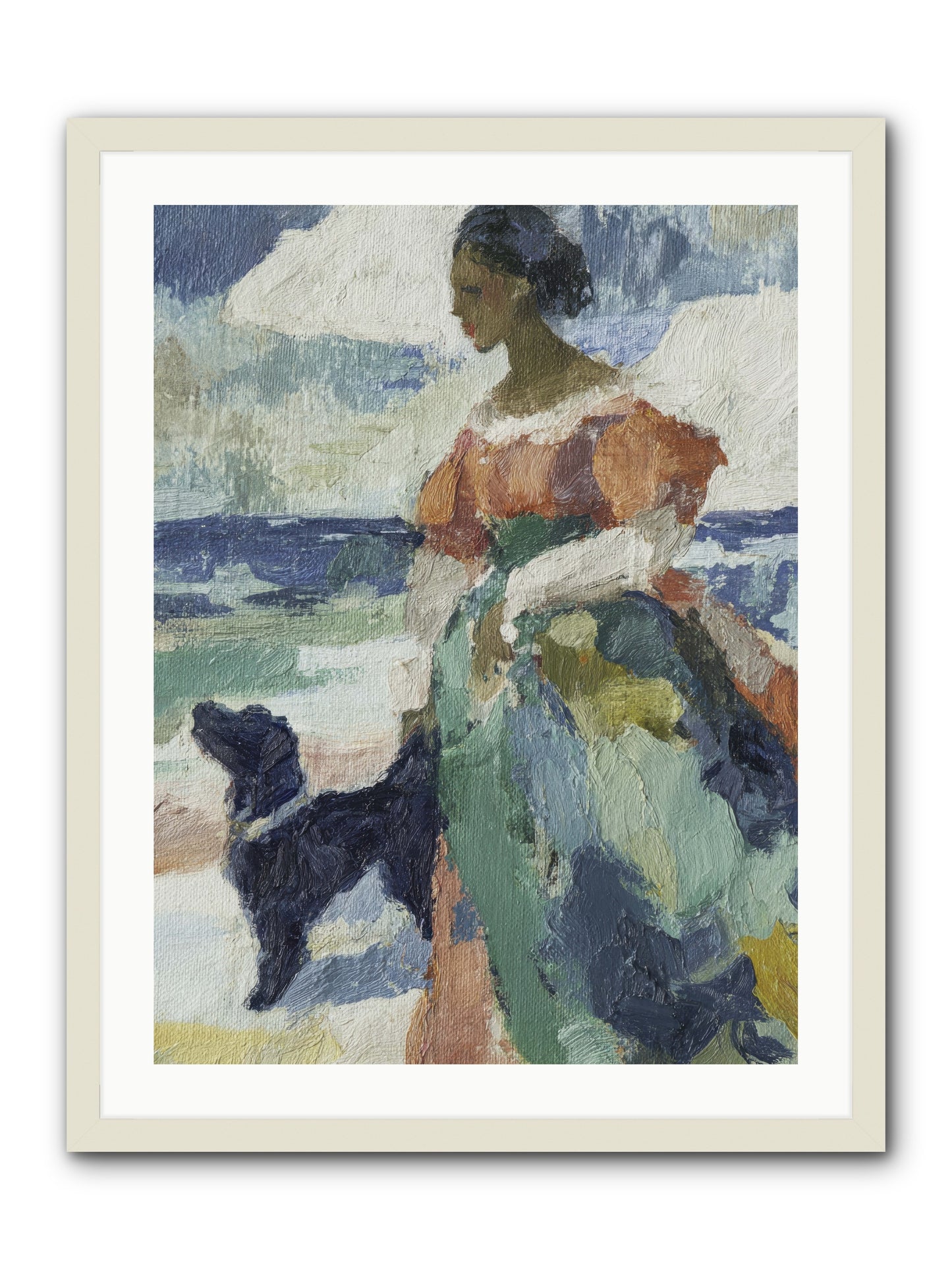 When sky meets water's edge -- Framed Print - White 24x32
