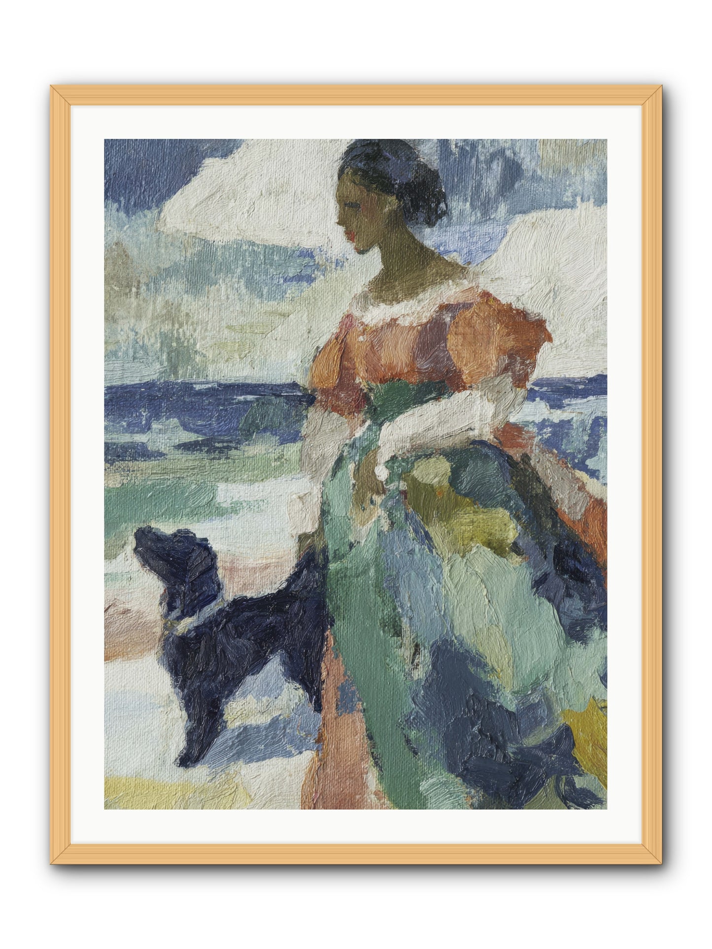 When sky meets water's edge -- Framed Print - Natural 30x40