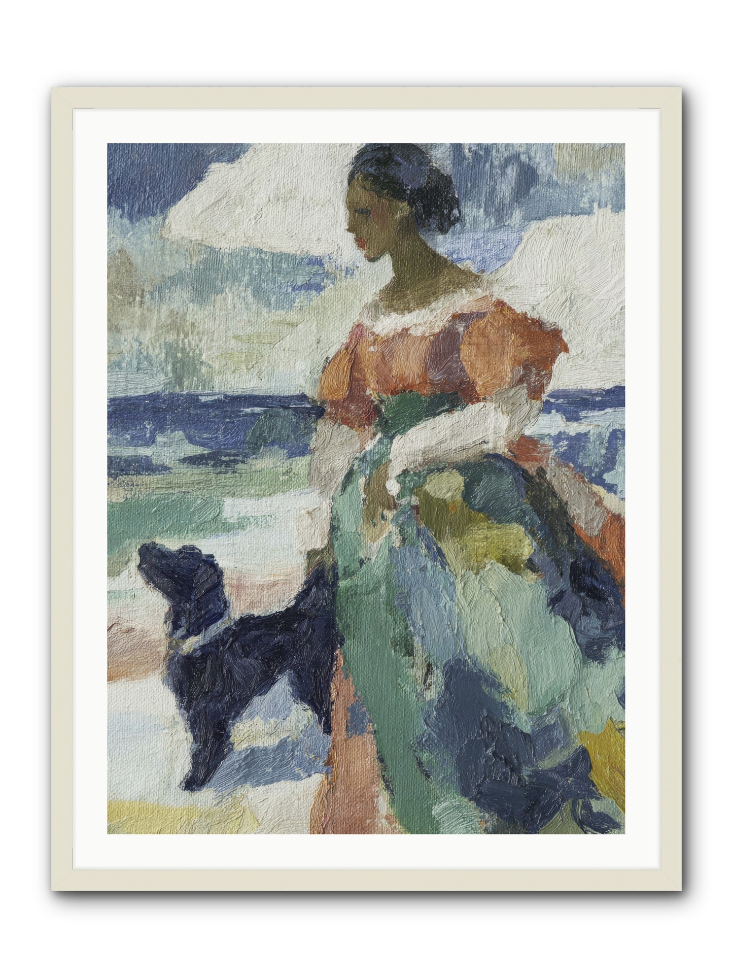 When sky meets water's edge -- Framed Print - White 30x40