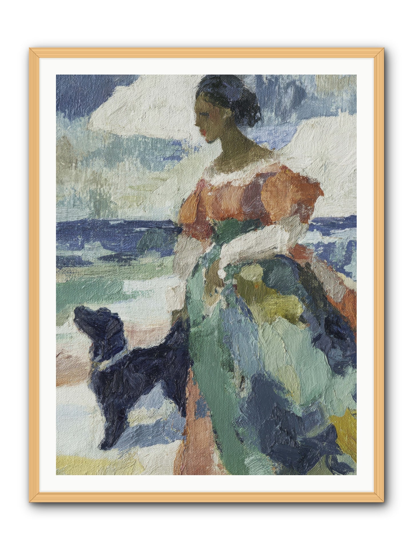 When sky meets water's edge -- Framed Print - Natural 36x48