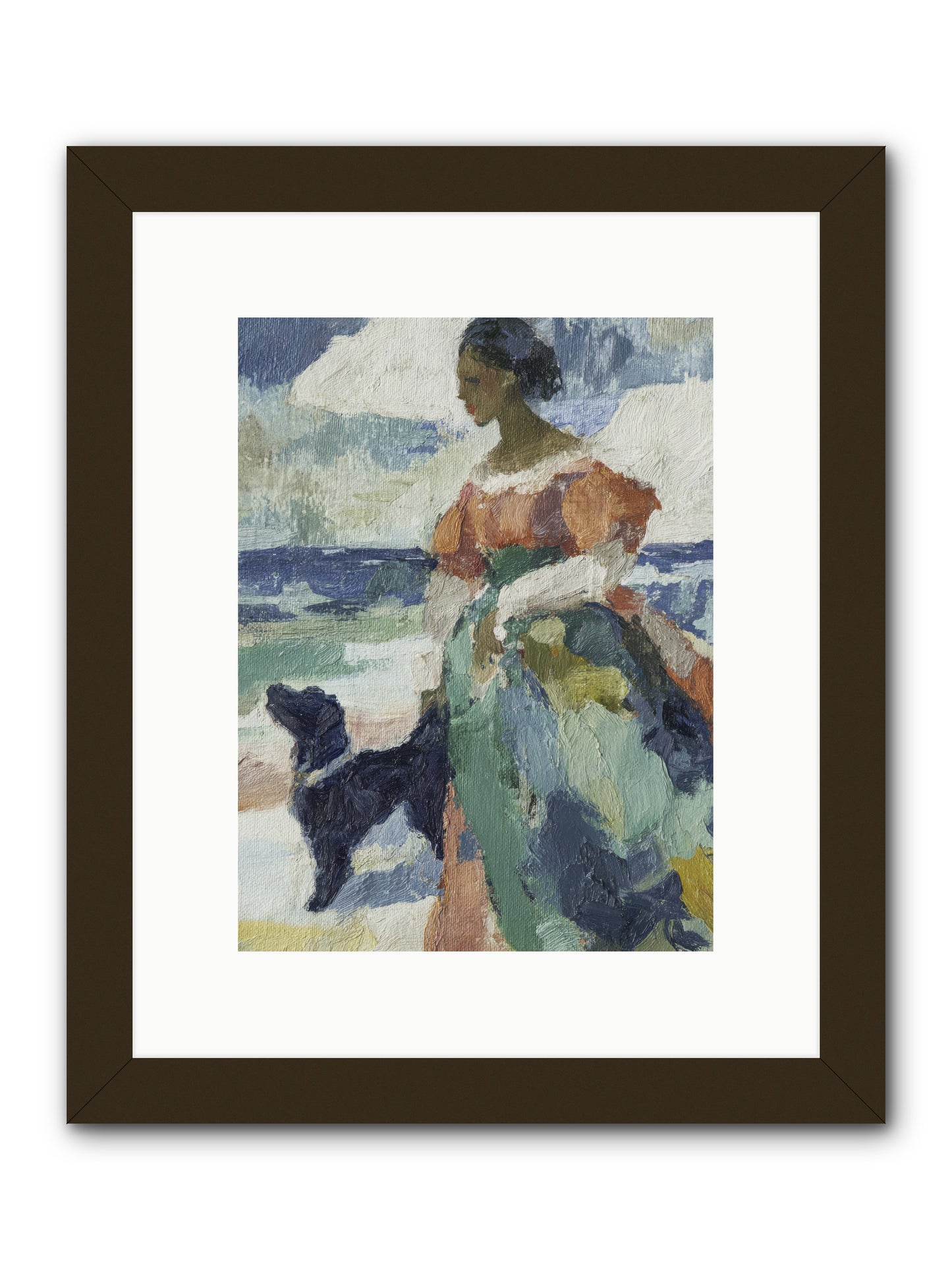 When sky meets water's edge -- Framed Print - Black 9x12