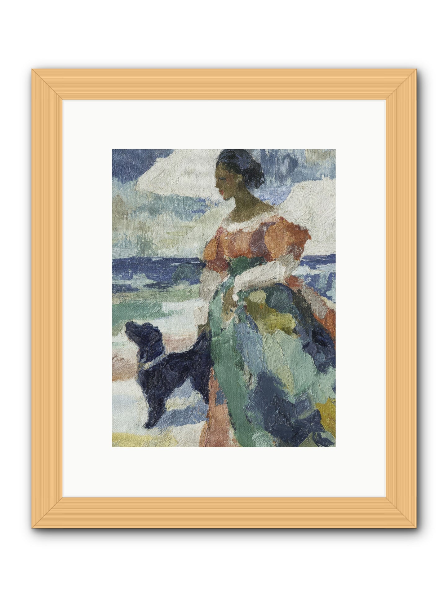 When sky meets water's edge -- Framed Print - Natural 9x12