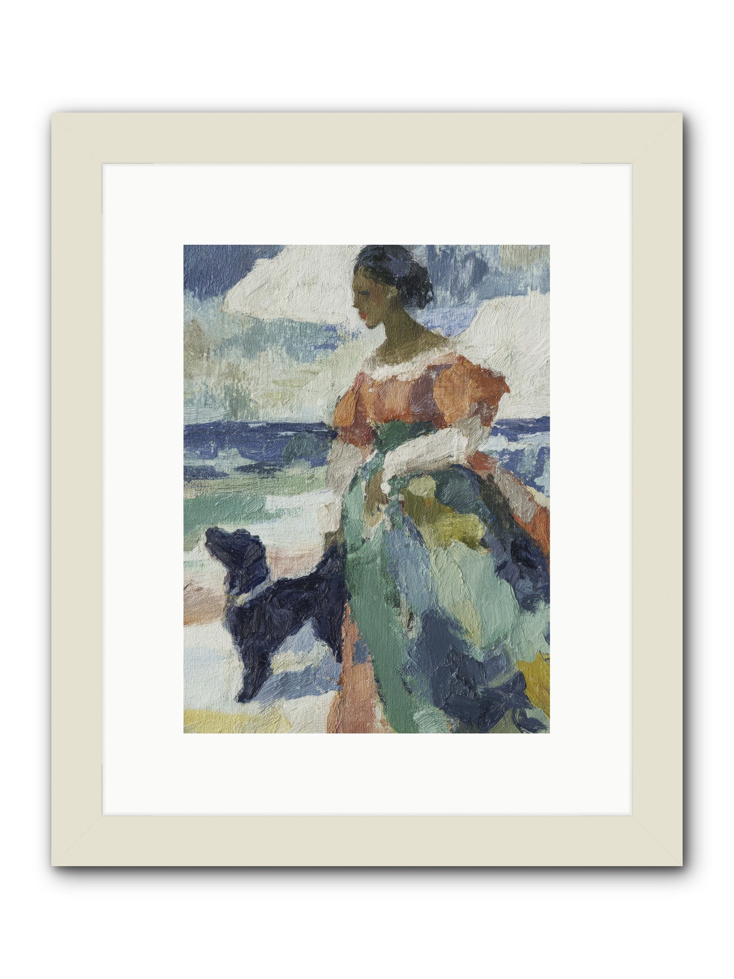 When sky meets water's edge -- Framed Print - White 9x12