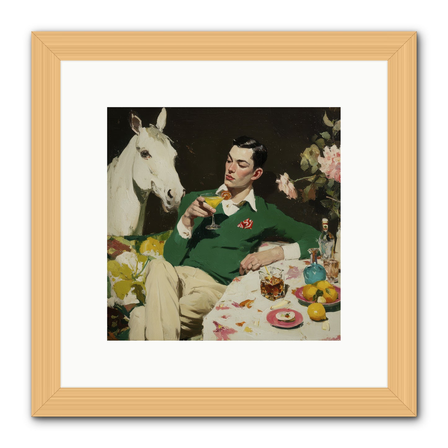 When the Moon Came Early -- Framed Print - Natural 10x10