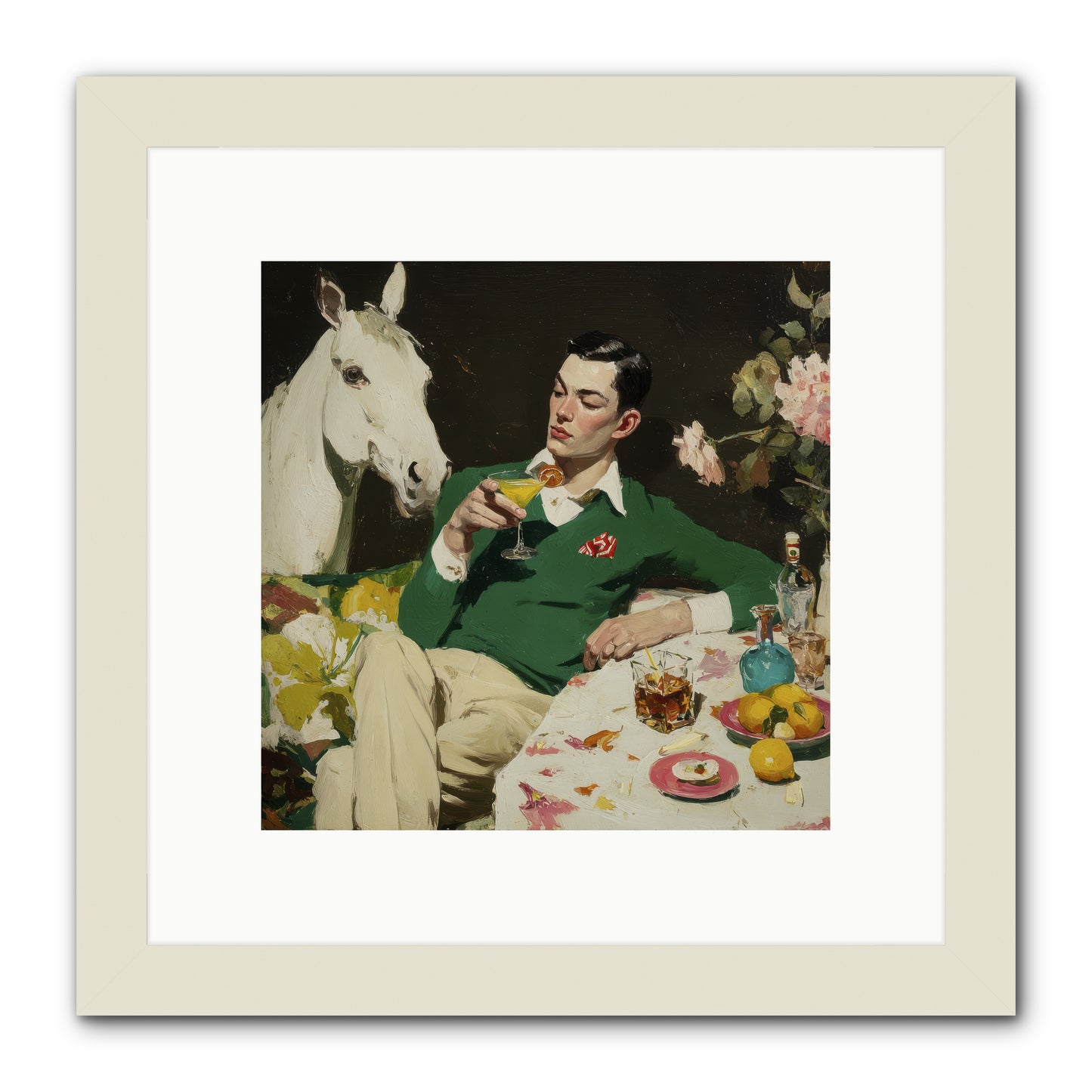 When the Moon Came Early -- Framed Print - White 10x10