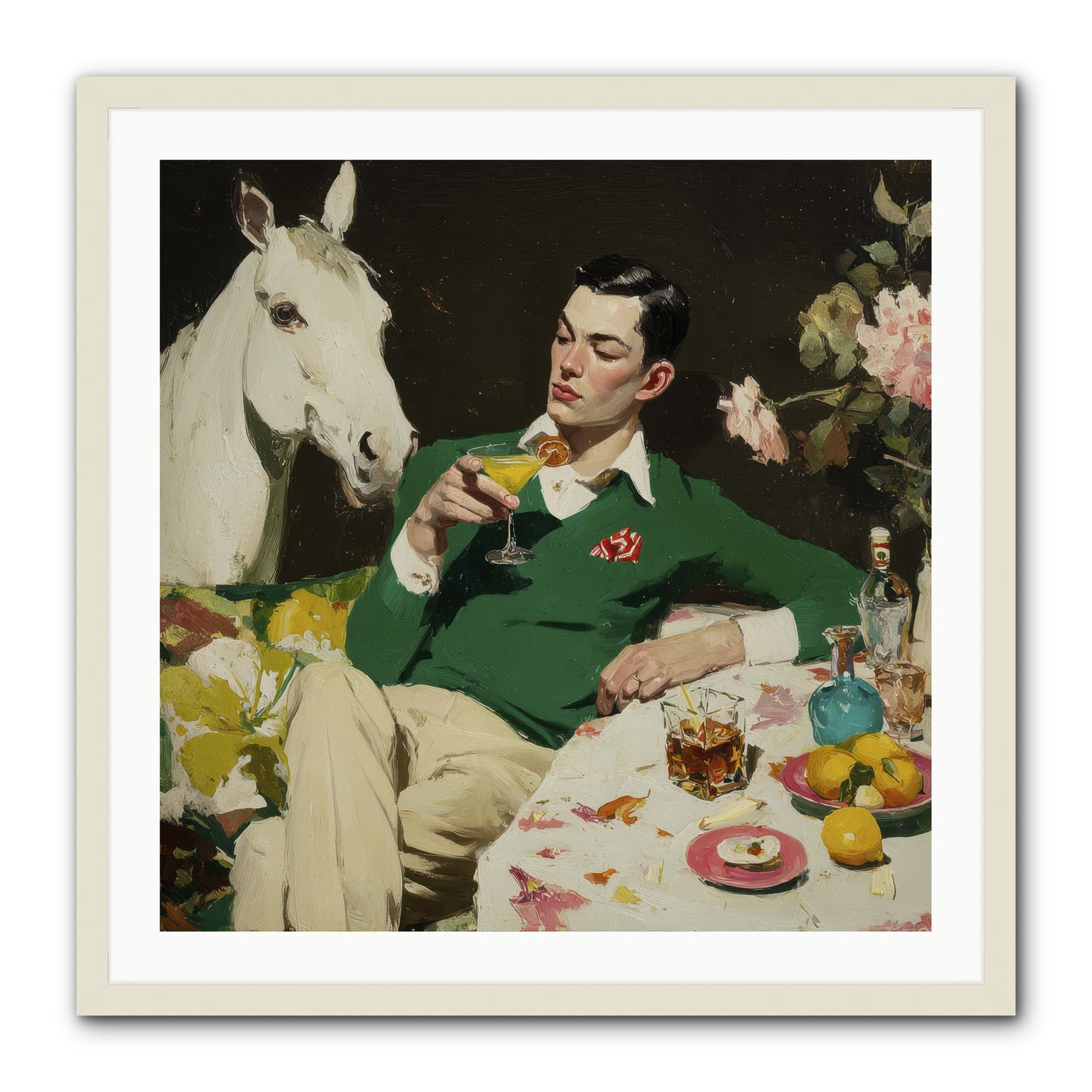 When the Moon Came Early -- Framed Print - White 30x30