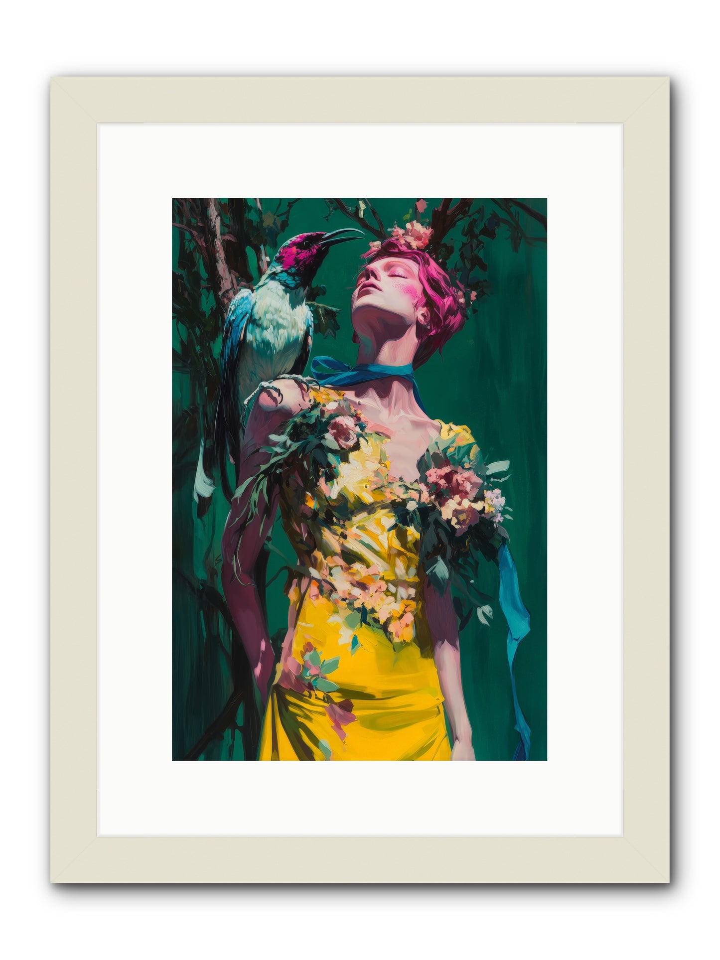 Where Feathers Tell Fortunes -- Framed Print - White 10x15
