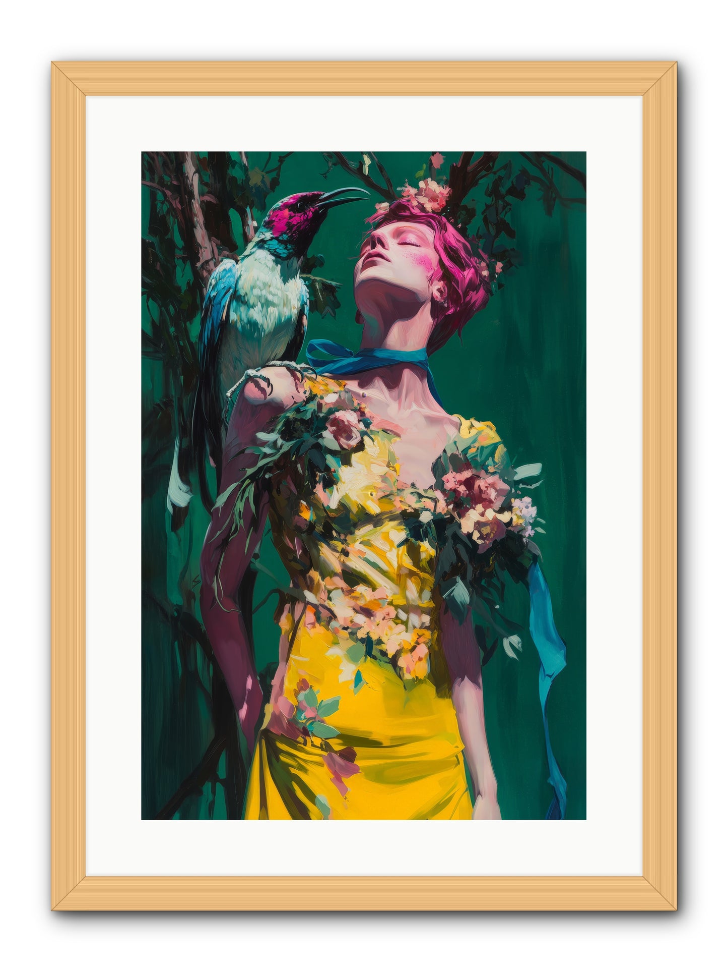 Where Feathers Tell Fortunes -- Framed Print - Natural 16x24