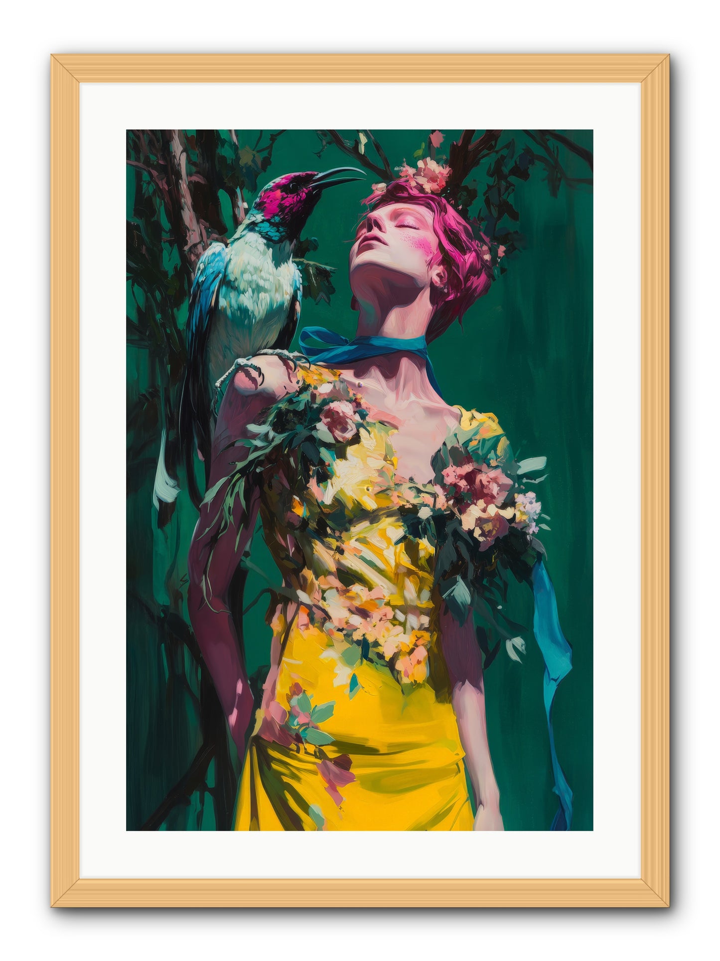 Where Feathers Tell Fortunes -- Framed Print - Natural 20x30