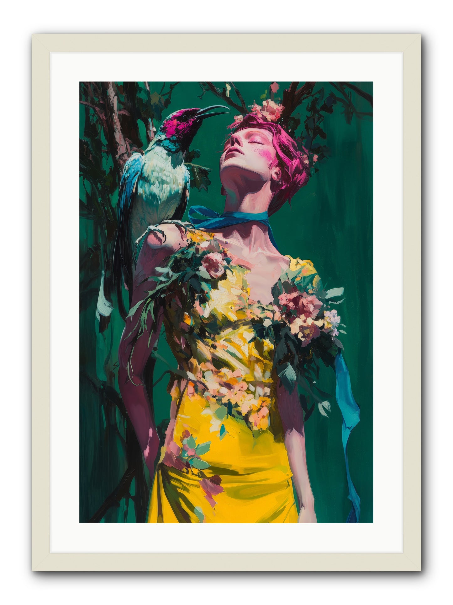 Where Feathers Tell Fortunes -- Framed Print - White 20x30