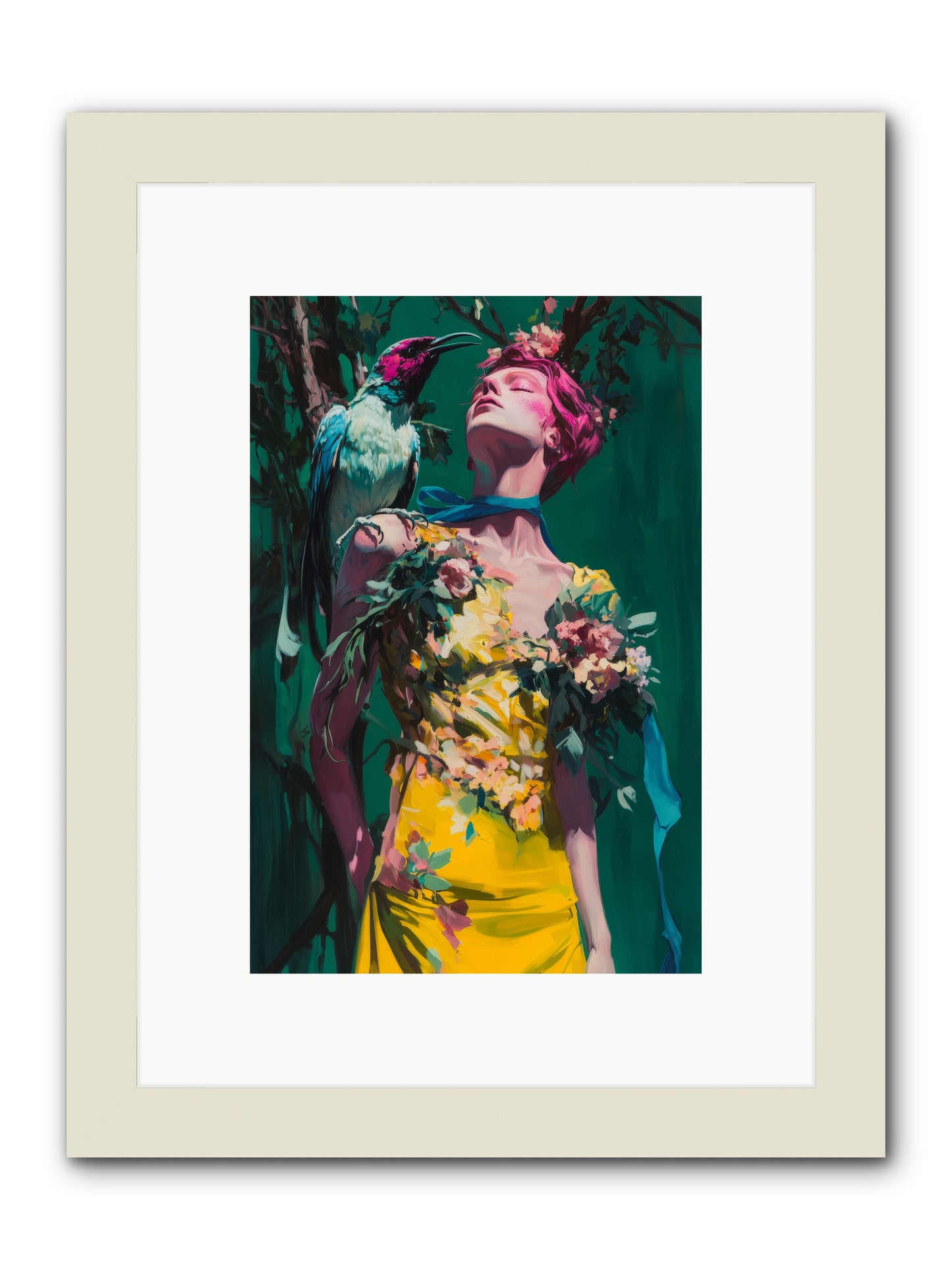 Where Feathers Tell Fortunes -- Framed Print - White 8x12