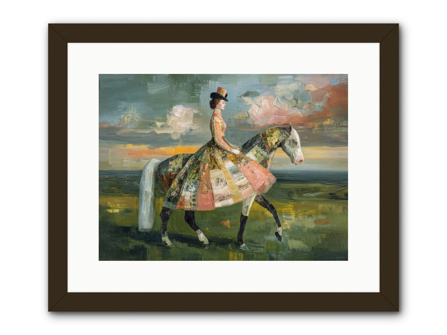 Where Fields Fold Into Path -- Framed Print - Black 16x12